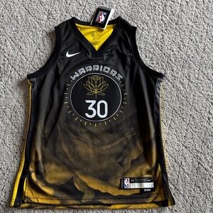 Nike Golden State Warriors #30 Black and Yellow Gradient Jersey